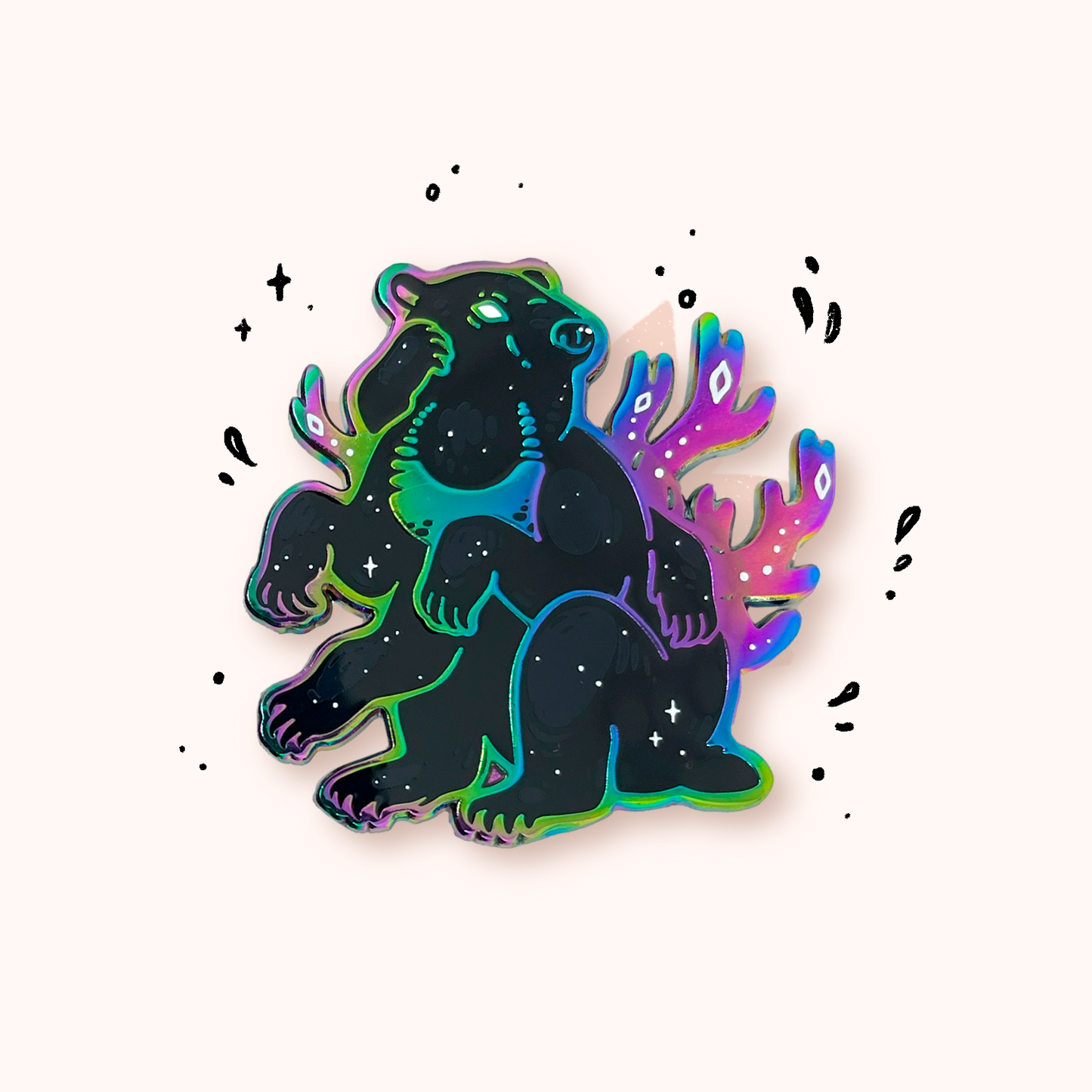 Moon Bear ✦ Rainbow Pin