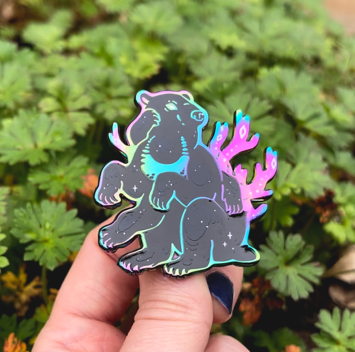 Moon Bear ✦ Rainbow Pin